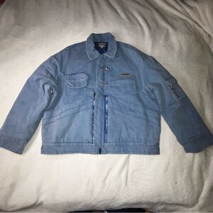 Misunderstood "Stand Your Ground" Mechanic Jacket in a light blue washed denim